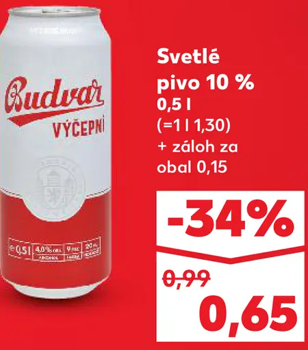 Budvar svetlé pivo výčepné plechovka
