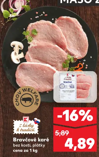 Bravčové karé vcelku, bez kosti