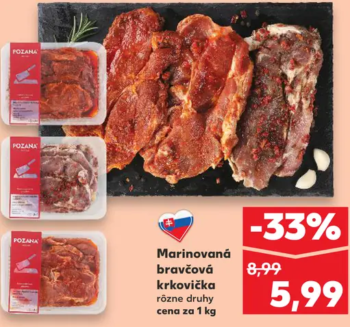 Poznámka marinovaná bravčová krkovička rôzne druhy