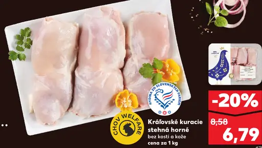 Královské kuracie stehná horné bez kosti a kože