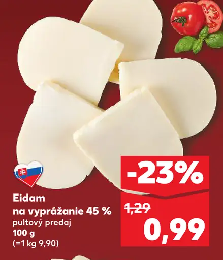 Eidam na vyprážanie 45 % plátky