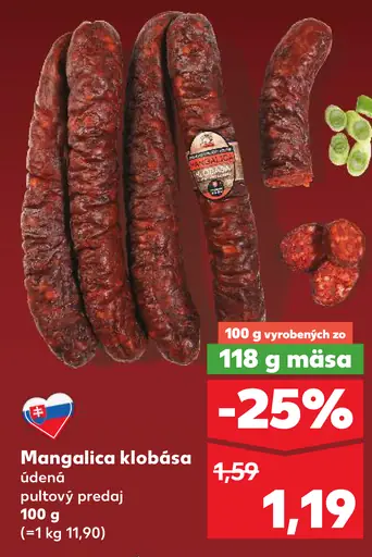 Mangalica klobása údená