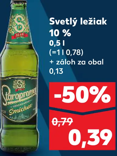Neznáma značka Svetlý ležiak 10 % fľaša