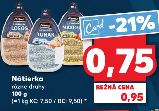 Neznáma značka Nátierka losos, tuniak, makrela rôzne druhy