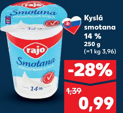 Rajo Kyslá smotana 14%