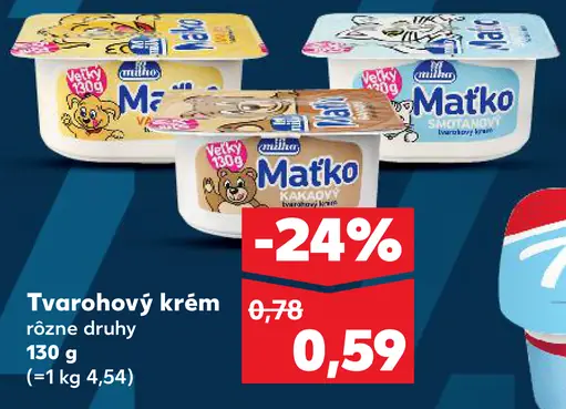 Matko tvarohový krém rôzne druhy