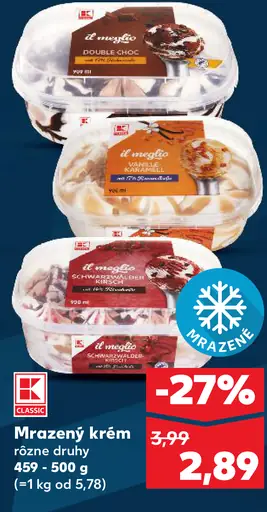 K-Classic mrazený krém rôzne druhy