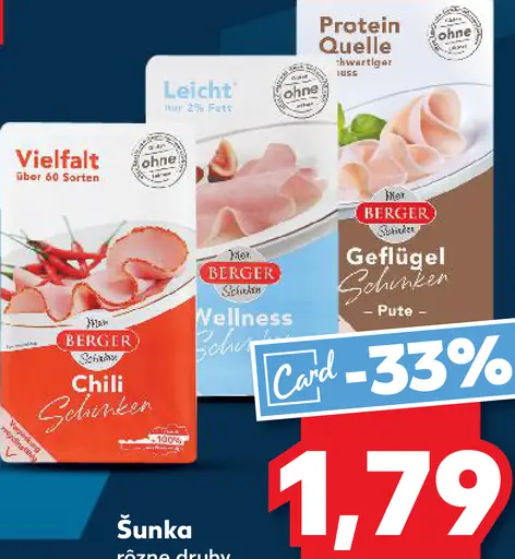 Berger šunka rôzne druhy