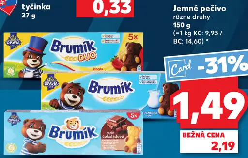 Brumik jemné pečivo rôzne druhy