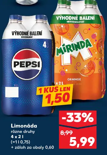 Mirinda limonáda rôzne druhy
