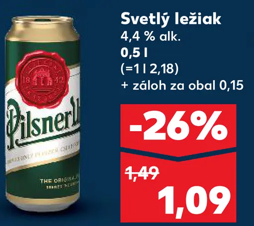 Pilsner Urquell Svetlý ležiak plechovka