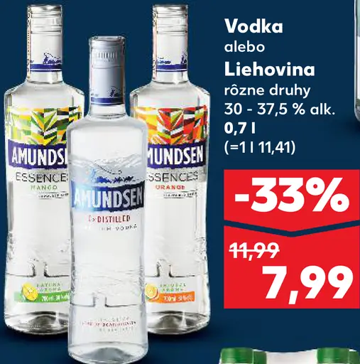 Amundsen vodka alebo liehovina rôzne druhy 30 - 35 % alkoholu