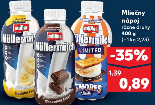 Müller Mliečny nápoj rôzne druhy Müllermilch