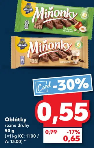 Opavia Miňonky oblátky rôzne druhy