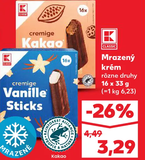 K-Classic mrazený krém Vanille Sticks