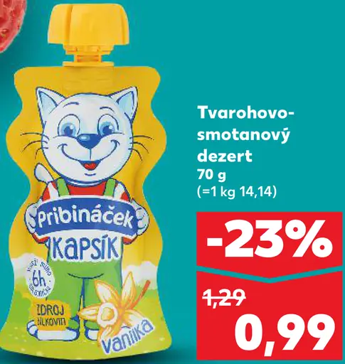Pribináček tvarohovo-smotanový dezert kapsička vanilka