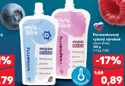 Very Rice vegán ryžový dezert blueberry