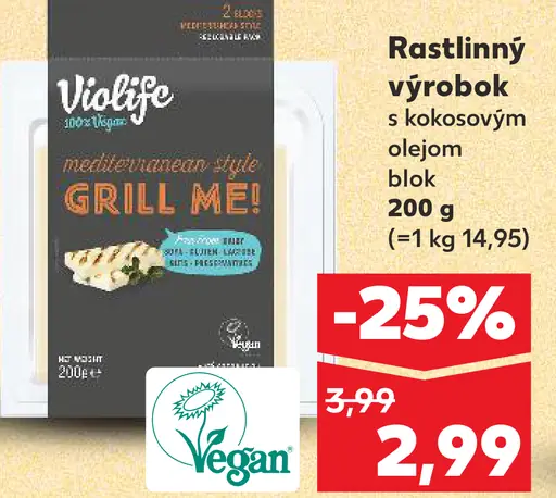 Rastlinný výrobok s kokosovým olejom Grill Me!