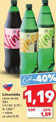 Vinea limonáda rôzne druhy