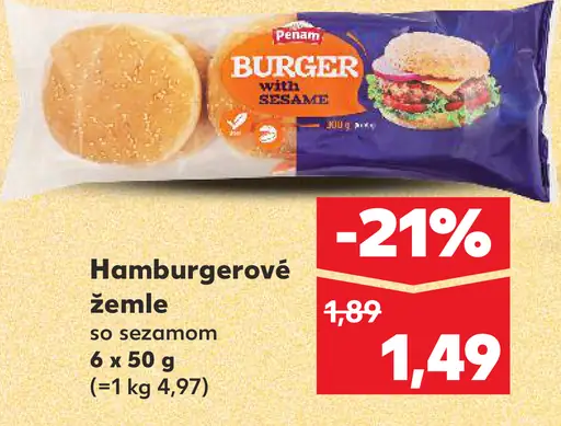 Penam hamburgerové žemle so sezamom