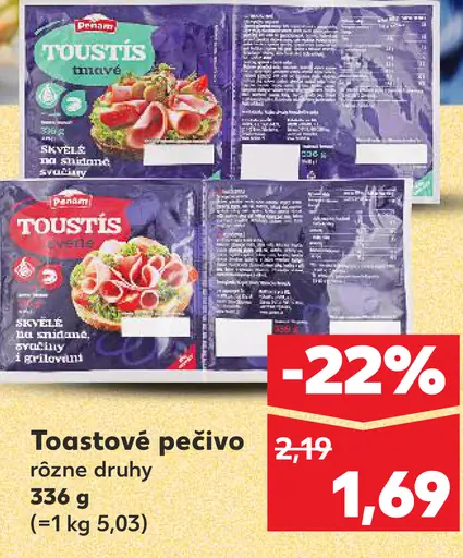 Penam toastové pečivo rôzne druhy