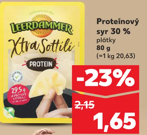 Leerdammer Xtra Sottile Proteínový syr plátky 30 %
