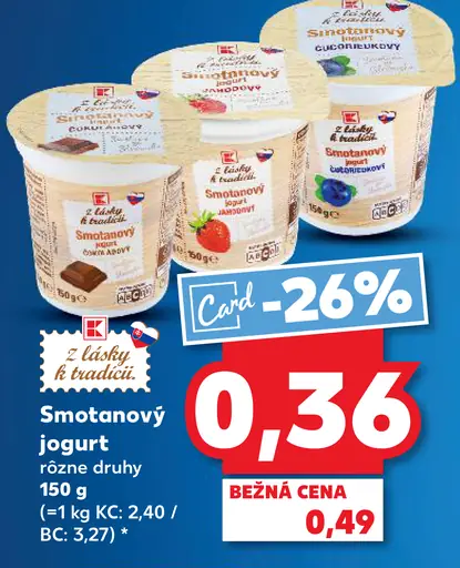 K-Classic Smotanový jogurt rôzne druhy
