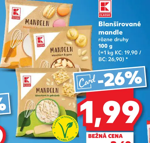 K-Classic blanšírované mandle