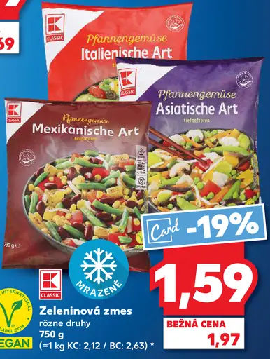 K-Classic zeleninová zmes rôzne druhy mrazená