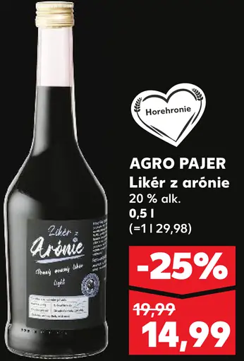 Agro Pajer likér z arónie 20 % alk.