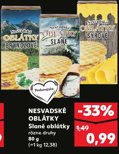 Nesvadské oblátky slané oblátky, rôzne druhy