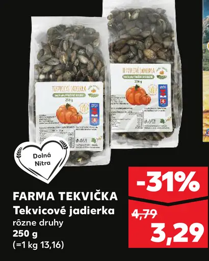 Farma Tekvička tekvicové jadierka, rôzne druhy