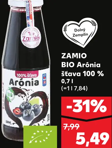 Zamio BIO Arónia šťava 100 %