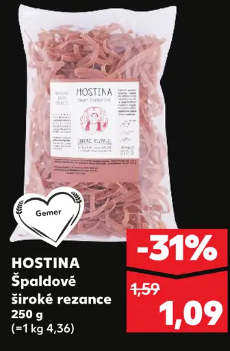 Hostina špaldové široké rezance