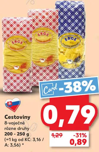 8-vaječné cestoviny rôzne druhy