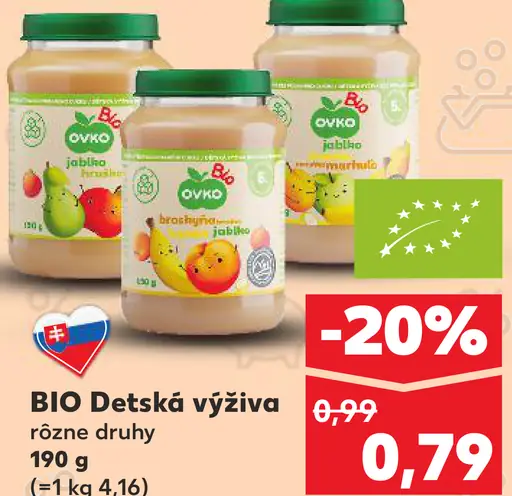 Ovko BIO detská výživa rôzne druhy