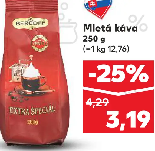 Bercoff mletá káva Extra Special