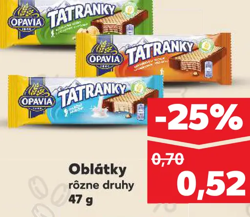 Opavia Tatranky oblátky rôzne druhy