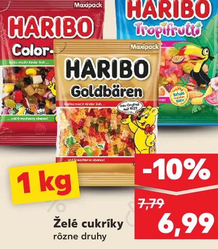 Haribo Color-rado želé cukríky rôzne druhy