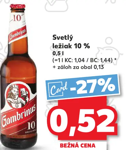 Gambrinus svetlý ležiak 10 %
