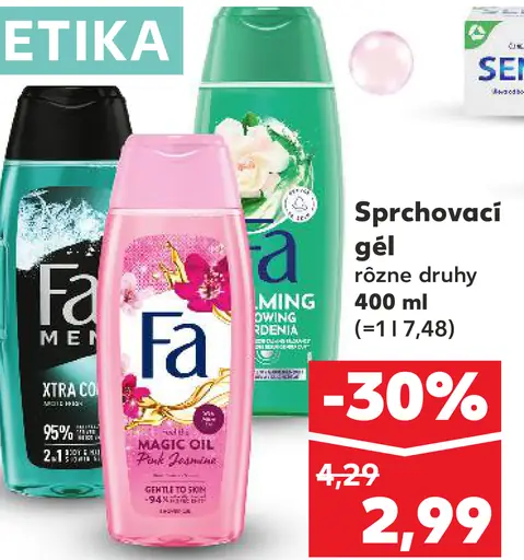 Fa sprchový gél rôzne druhy
