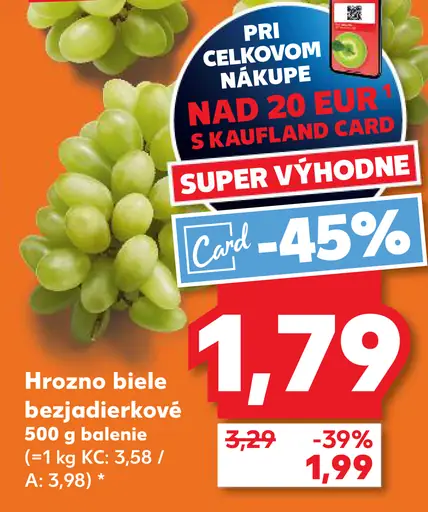 Hrozno biele bezjadierkové
