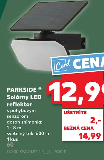 Parkside solárny LED reflektor s pohybovým senzorom