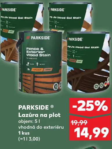 Parkside lazúra na plot vhodná do exteriéru