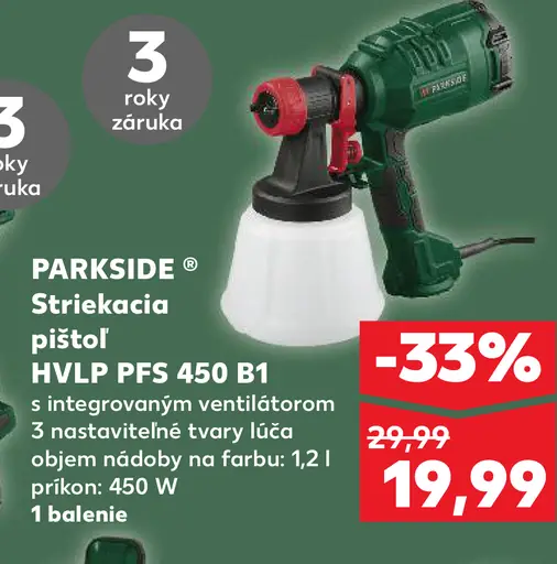 Parkside Striekacia pištoľ HVLP PFS 450 B1