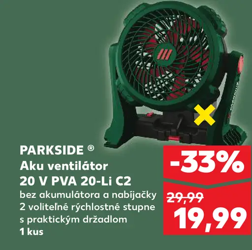 Parkside aku ventilátor 20 V PVA 20-Li C2
