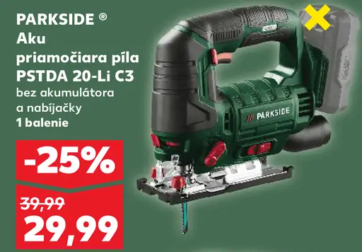Parkside Aku priamočiara píla PSTDA 20-Li C3