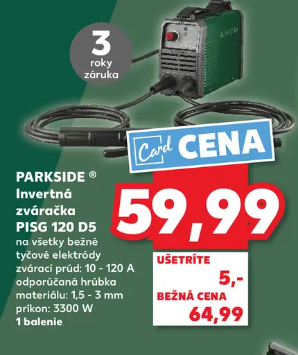 Parkside invertna zváračka PISG 120 D5