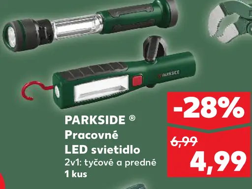 Parkside pracovné LED svietidlo 2v1 tyčové a predné