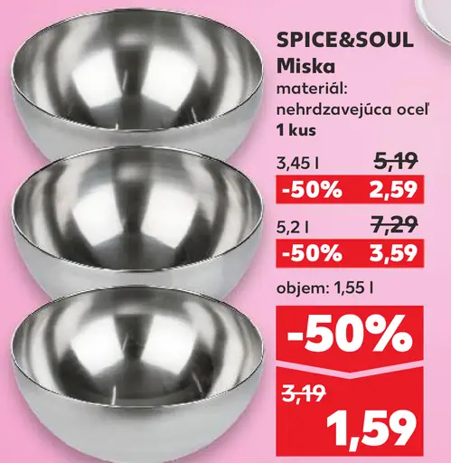 SPICE&SOUL Miska nehrdzavejúca oceľ